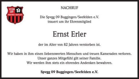 Nachruf Ernst Erler